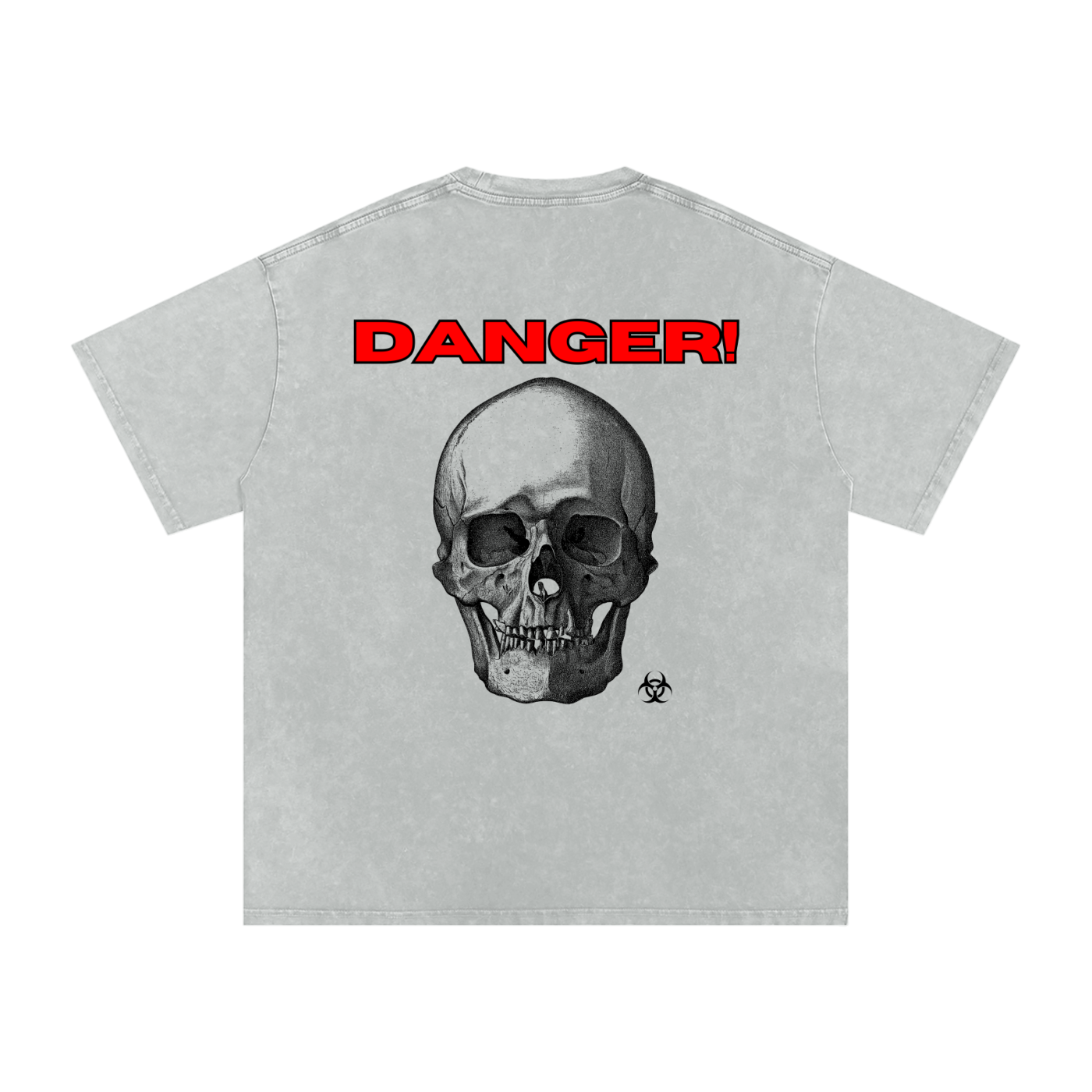 Toxic Danger Snow Washed Oversized Cotton T-Shirt