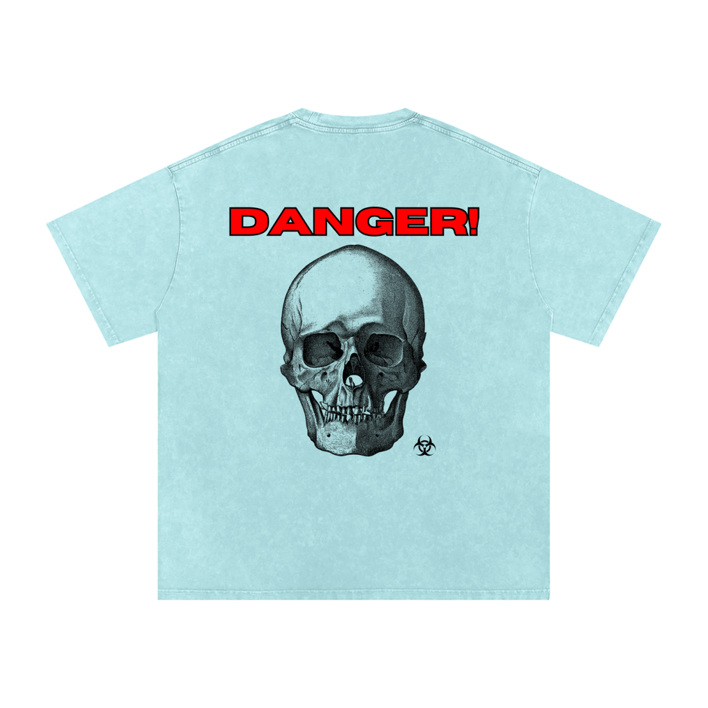 Toxic Danger Snow Washed Oversized Cotton T-Shirt