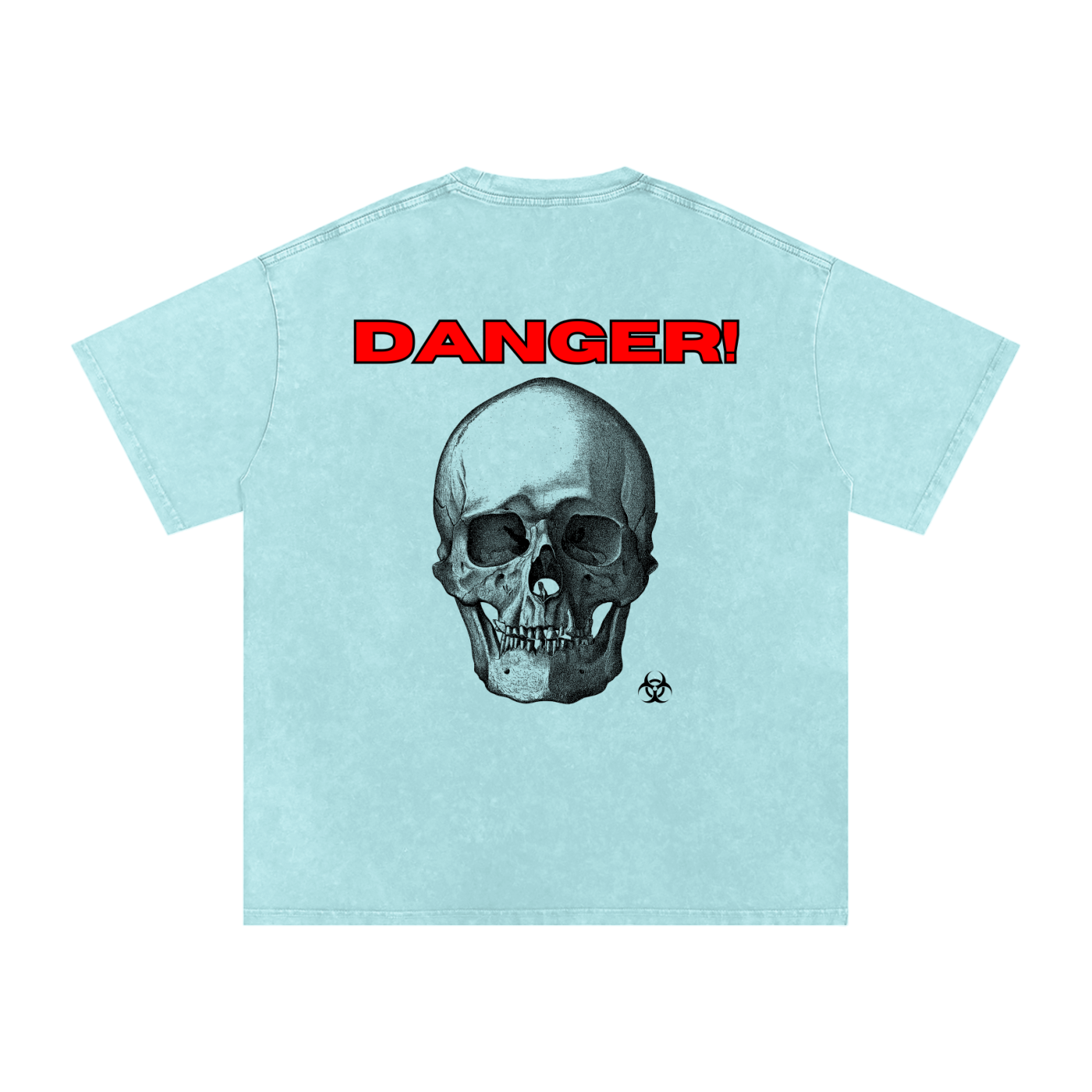 Toxic Danger Snow Washed Oversized Cotton T-Shirt