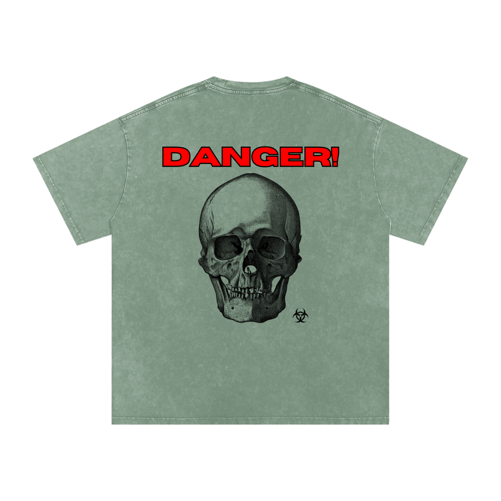 Toxic Danger Snow Washed Oversized Cotton T-Shirt