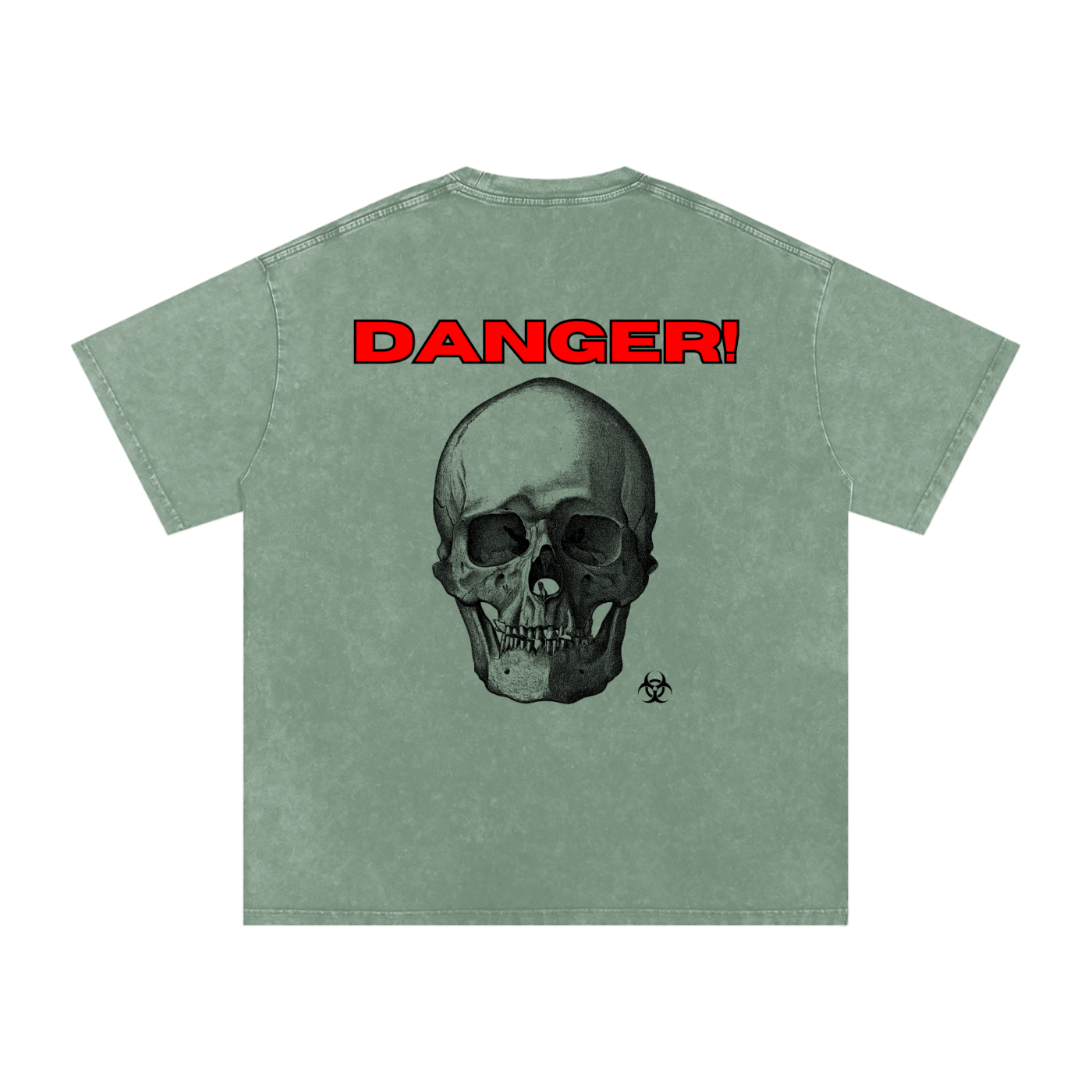 Toxic Danger Snow Washed Oversized Cotton T-Shirt