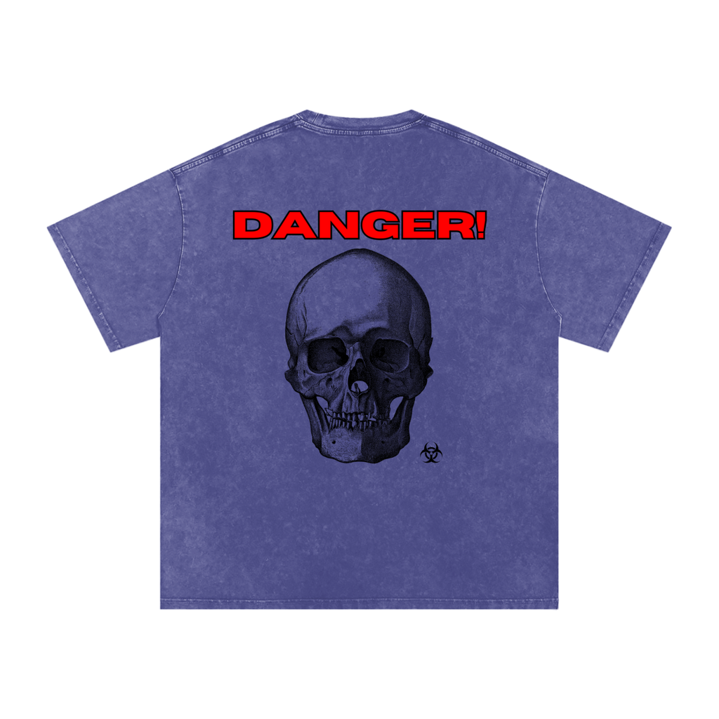 Toxic Danger Snow Washed Oversized Cotton T-Shirt